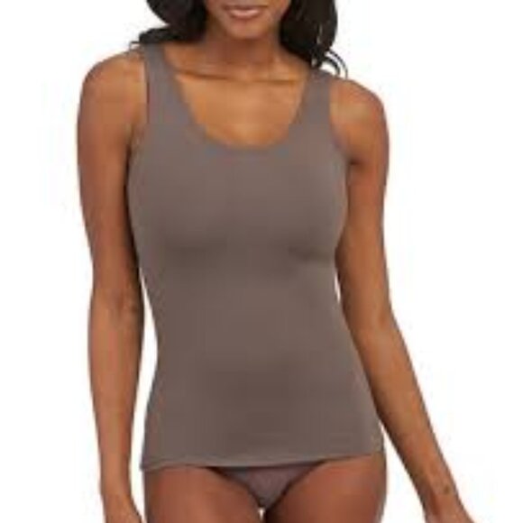 SPANX Hollywood Socialight Opaque Tank Top in Smokey Brown - Picture 1 of 11